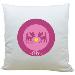 A Piece Of Personalised Deer Cushion, Pink
